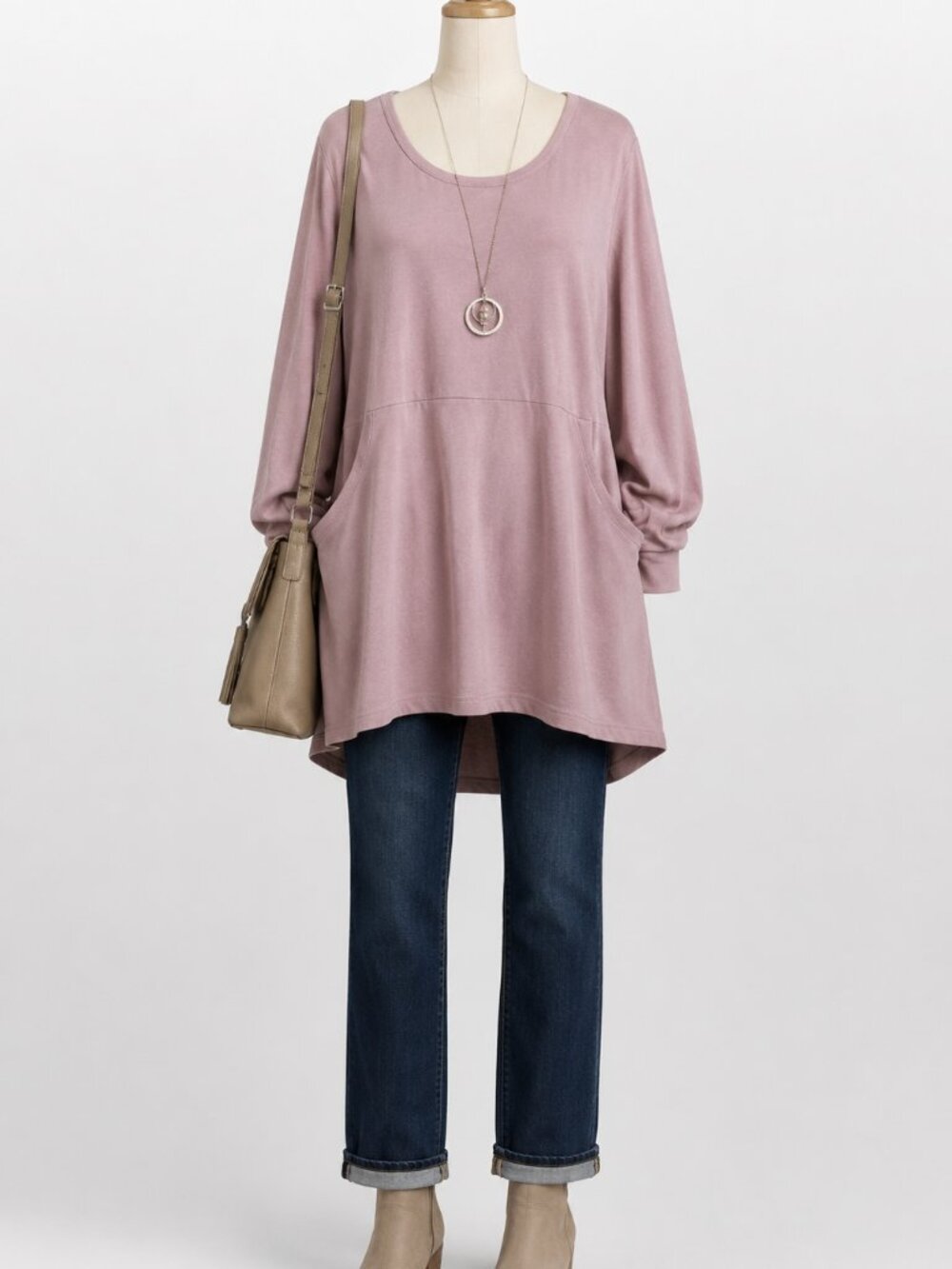 π€ New York & Company Blush Pink Tunic Top β Size Large